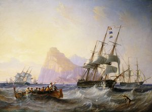 İngiliz Erkekler O "Cebelitarık Savaşı, 1855 by John Wilson Carmichael