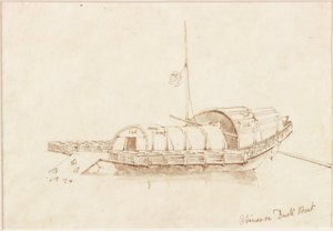 Çin Ördek Teknesi (kağıt üzerinde mürekkep (spiral) (kağıt üzerinde)) by John Wilson Carmichael