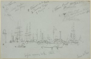 Liman Sahnesi (kağıt üzerine kurşun kalem (gri)) by John Wilson Carmichael