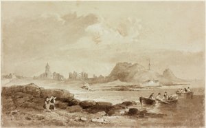 Kutsal Ada (kağıt üzerine kurşun kalem ve suluboya (sepya)) by John Wilson Carmichael