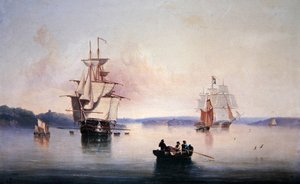 Saltash Creek- Plymouth yakınlarında by John Wilson Carmichael