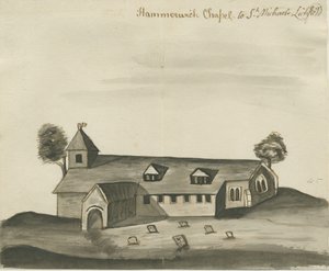 Hammerwich Kilisesi: sepya çizimi, nd [c 1780]