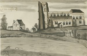 Lichfield - Aziz Çad Kilisesi: kalem ve yıkama çizimi, nd [1784] (çizim)
