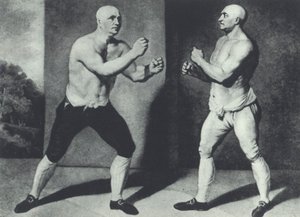 İlk İngiliz çıplak boksörler, John Broughton (solda) ve George Stevenson 1741