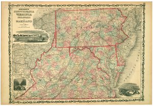 Virginia Üniversitesi, Kasvetli Bataklık ve Baltimore Şehri. Plakalar 29-30. Hachures tarafından gösterilen Rölyef. by Johnson and Browning