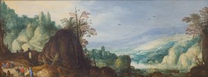 Bir nehir ile dağ manzarası by Joos de II Momper