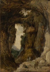 Mağara ve Binicili Manzara, 1616 dolayları (panel üzeri yağlı boya)