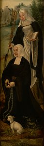 Aziz Monica ve bir donör, bir sunak parçasının bir kanadı (panelde yağ) by Joos van (follower of) Cleve