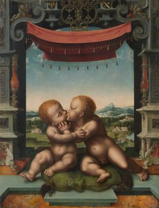 Bebekler Mesih ve Vaftizci Yahya Kucaklayan, 152025 by Joos van Cleve