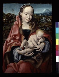 Bakire ve Uyuyan İsa Çocuk (ahşap üzerine yağlı boya) by Joos van Cleve