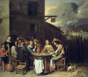 Bir Tavernanın Önünde Akan Yoldaşlar, 1640-50