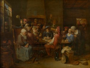 Flaman Tavernası (panel üzeri yağlı boya)