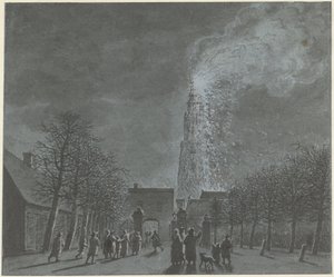 Amersfoort'taki kilise kulesinde yangın