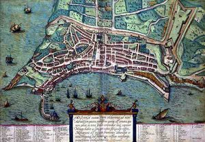 Ancona Haritası, Georg Braun (1541-1622) ve Frans Hogenburg (1535-90) tarafından 