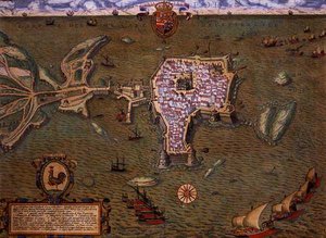 Georg Braun (1541-1622) ve Frans Hogenberg (1535-90) c.1572-1617 (renkli gravür) tarafından 