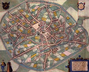 Georg Braun (1541-1622) ve Frans Hogenberg (1535-90) c.1572-1617 (renkli gravür) tarafından 