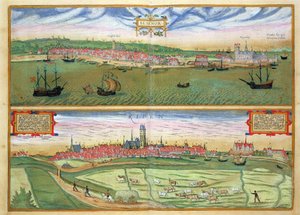 Elsenor ve Ripen, Georg Braun (1541-1622) ve Frans Hogenburg (1535-90), 