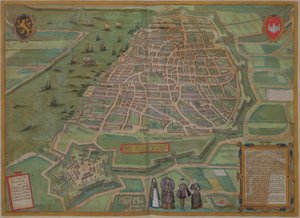 Anvers Haritası, Georg Braun (1541-1622) ve Frans Hogenburg (1535-90), c.1572 tarafından yazılan 