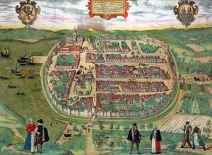 Barth Haritası, Georg Braun (1541-1622) ve Frans Hogenberg (1535-90) c.1572-1617 tarafından yazılan 'Dünya Şehirleri'nden