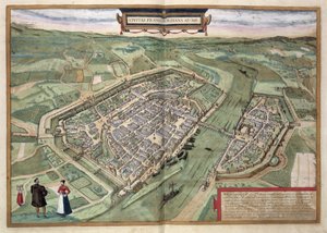 Frankfurt haritası, Georg Braun (1541-1622) ve Frans Hogenberg (1535-90) tarafından yazılan 