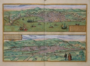 Cenova ve Floransa haritası, Georg Braun (1541-1622) ve Frans Hogenberg (1535-90), c.1572 tarafından yazılan 