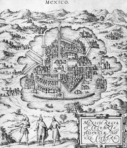 Meksika Haritası, Georg Braun (1541-1622) ve Frans Hogenberg (1535-90) c.1572 tarafından 