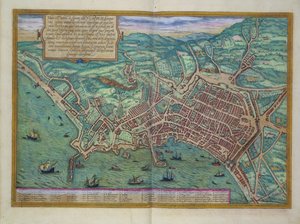 Napoli Haritası, Georg Braun (1541-1622) ve Frans Hogenberg (1535-90), c.1572'nin 'Dünya Şehirleri'nden