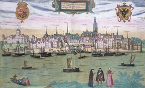 Nijmegen Haritası, Georg Braun (1541-1622) ve Frans Hogenburg (1535-90), c.1572 tarafından yazılan 