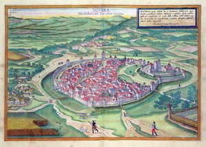 Novara Haritası, Georg Braun (1541-1622) ve Frans Hogenberg (1535-90) c.1572-1617 tarafından 