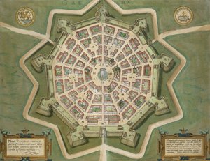 Palma Haritası, Georg Braun (1541-1622) ve Frans Hogenberg (1535-90), c.1572 tarafından 