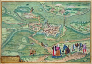 Raab Haritası, Georg Braun (1541-1622) ve Frans Hogenberg (1535-90) 1597 tarafından 