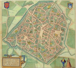 Valencia Haritası, Georg Braun (1541-1622) ve Frans Hogenberg (1535-90) c.1572-1617 tarafından 'Civitates Orbis Terrarum'dan