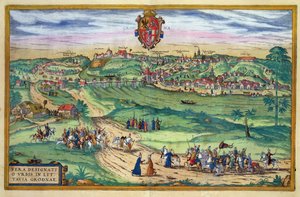 Georg Braun (1541-1622) ve Frans Hogenberg (1535-90), c.1572 tarafından 'Civitates Orbis Terrarum'dan Grodno Şehir Planı by Joris Hoefnagel