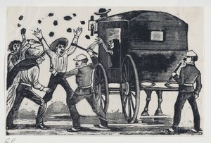 Bir at ve arabanın yanında kavga eden adamlar, ca. 1900-1910., ca. 1900-1910. by José Guadalupe Posada