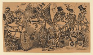 Bisiklete binen iskeletler, ca. 1900., ca. 1900. by José Guadalupe Posada