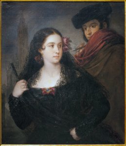 Birkaç hoş insan. Jose Gutierrez de la Vega (1791-1865), tuval üzerine yağlıboya, 1830 dolaylarında tablo. Sevilla, İspanya Güzel Sanatlar Müzesi. by José Gutiérrez de la Vega