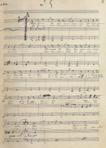Jose Serrano (1873-1941) tarafından zarzuela tenoru için romantizmin orijinal el yazması, "Alma de Dios" by José Serrano