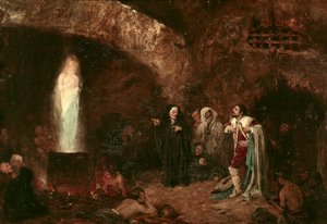Johann Wolfgang von Goethe'nin (1749-1832) çalışması için "Cadılar veya Faust" illüstrasyonu (resim)