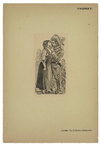 Bir Maderista ve sevgili öpücüğü veda by José Guadalupe Posada