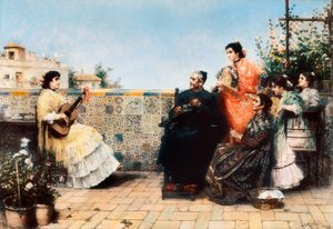 Şifanın ziyareti (20. yüzyıl başı resim) by Jose Rico y Cejudo