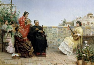 Rahibin ziyareti, 19. yüzyıl (yağlıboya) by Jose Rico y Cejudo