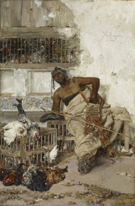 Poultry Market, Tangiers, c.1881 (tahta üzerine yağlı boya)