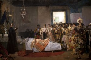 Ustanın ölümü. Jose Villegas Cordero (1844-1921), tuval üzerine yağlı boya, yaklaşık 1913. Sevilla, İspanya Güzel Sanatlar Müzesi.