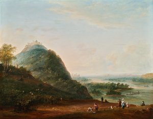 Klosterneuburg, Leopoldsberg, Bisamberg ve Korneuburg manzaralı Viyana