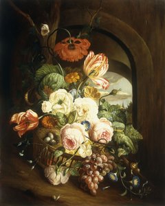 Çeşitli çiçeklerle natürmort by Josef Holstayn