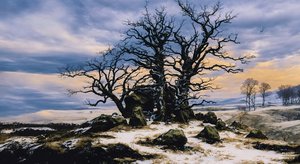 JJM, Friedrich-CD'yi yeniden yaratıyor: Megalith Grab im Winter (Panorama)