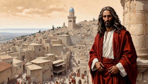 Jesus_şeytan tarafından tapınağın zirvesine yerleştirildi - düşmek_04 by Josef Johann Michel