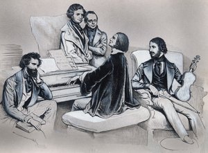Josef Kriehuber (1800-1876) tarafından litografiden sonra çizim by Josef Nikolaus Kriehuber