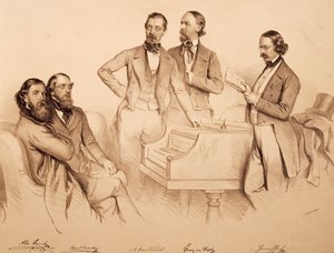 Viyanalı müzisyenlerin ve bestecinin grup portresi: Franz von Suppe 