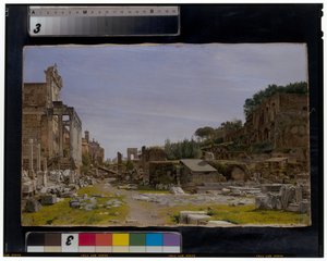 Roma Forumu'nun iki görünümü by Josef Theodor Hansen